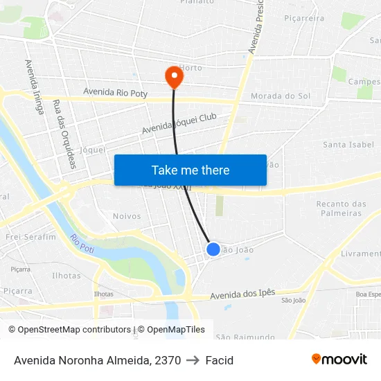 Avenida Noronha Almeida, 2370 to Facid map
