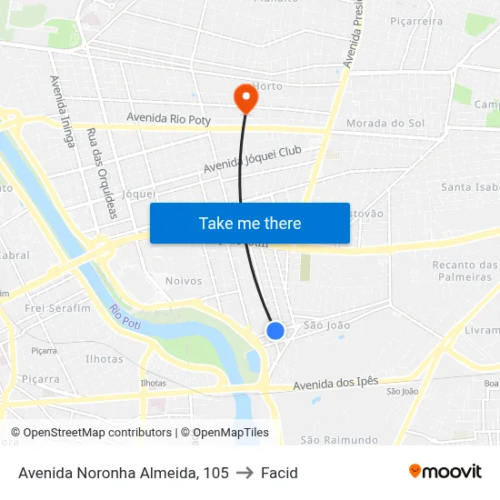 Avenida Noronha Almeida, 105 to Facid map