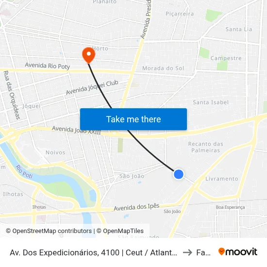 Av. Dos Expedicionários, 4100 | Ceut / Atlantic City to Facid map