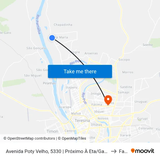 Avenida Poty Velho, 5330 | Próximo À Eta/Garagem Emvipi to Facid map