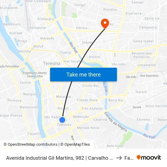 Avenida Industrial Gil Martins, 982 | Carvalho Supermercado to Facid map