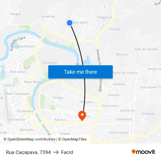 Rua Caçapava, 7394 to Facid map