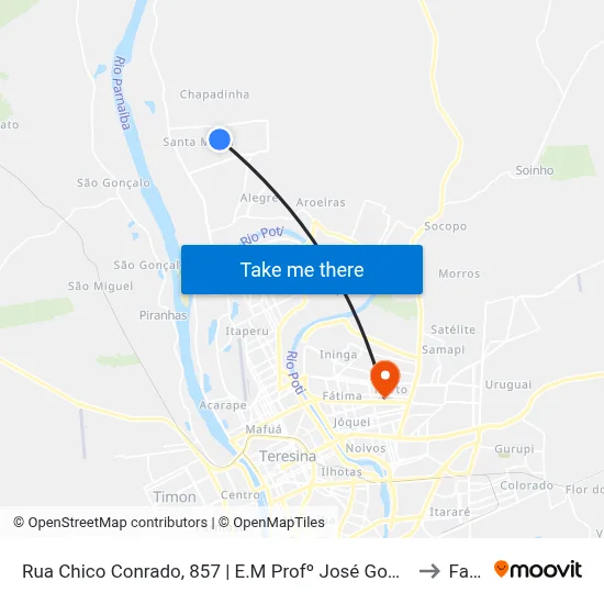 Rua Chico Conrado, 857 | E.M Profº José Gomes Campos to Facid map