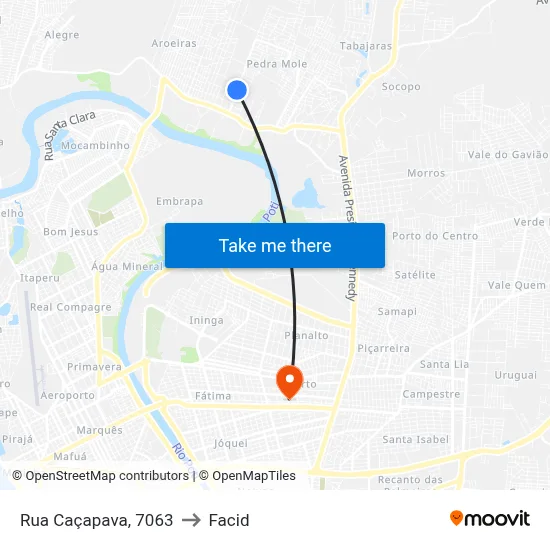 Rua Caçapava, 7063 to Facid map
