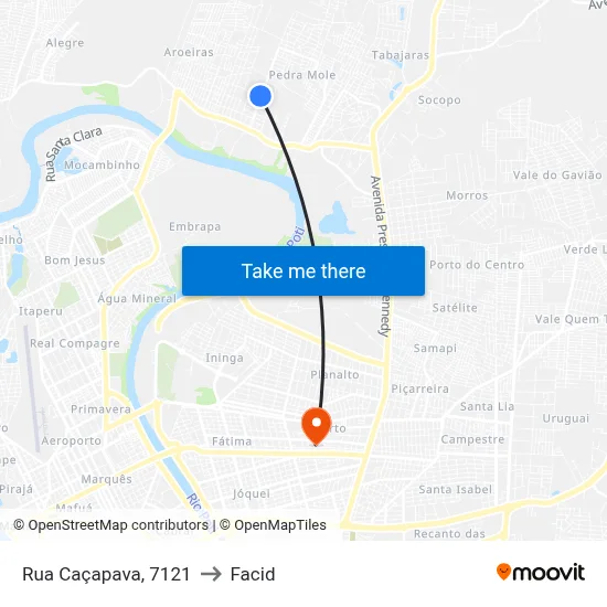 Rua Caçapava, 7121 to Facid map