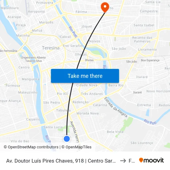 Av. Doutor Luís Pires Chaves, 918 | Centro Sarah Menezes De Artes Marciais to Facid map