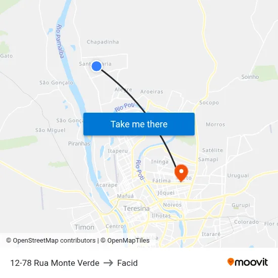 12-78 Rua Monte Verde to Facid map