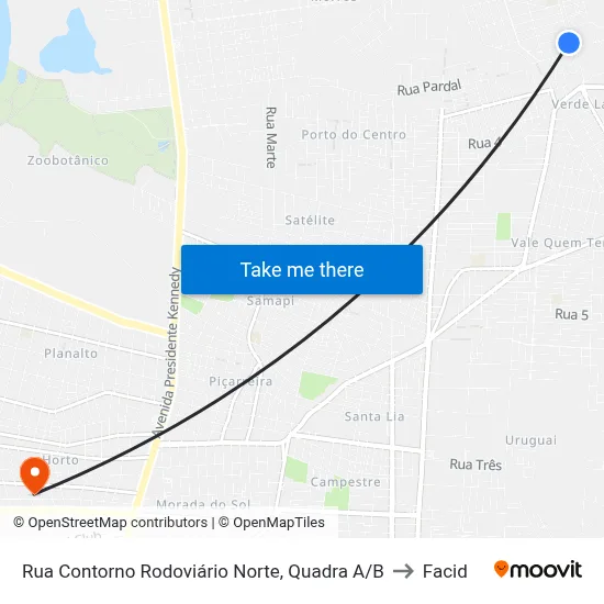 Rua Contorno Rodoviário Norte, Quadra A/B to Facid map