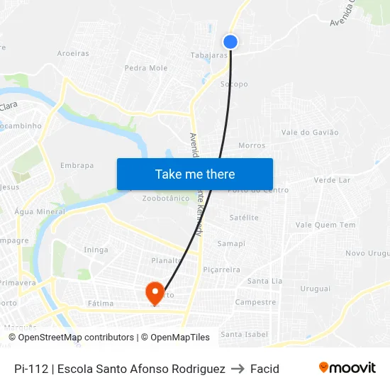 Pi-112 | Escola Santo Afonso Rodriguez to Facid map