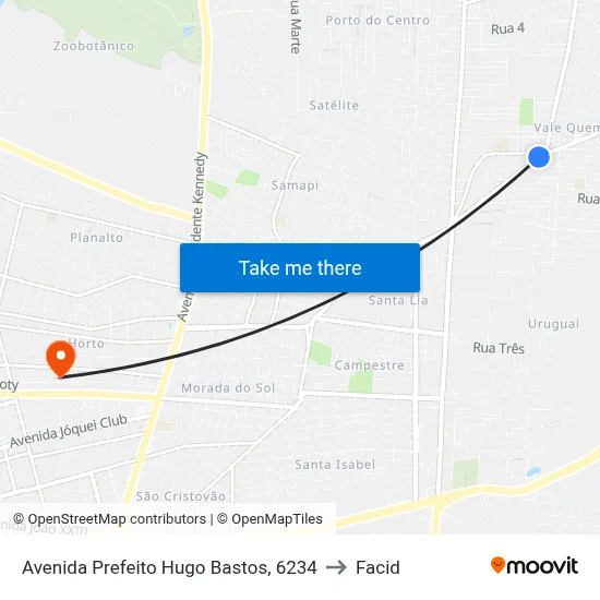 Avenida Prefeito Hugo Bastos, 6234 to Facid map