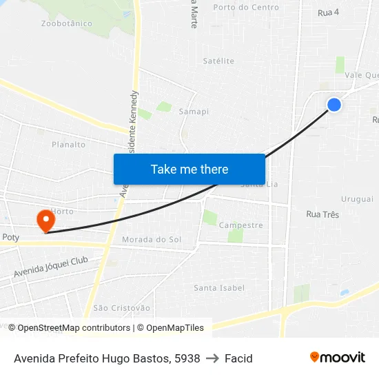 Avenida Prefeito Hugo Bastos, 5938 to Facid map