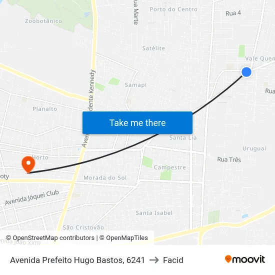 Avenida Prefeito Hugo Bastos, 6241 to Facid map