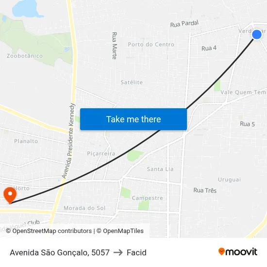 Avenida São Gonçalo, 5057 to Facid map