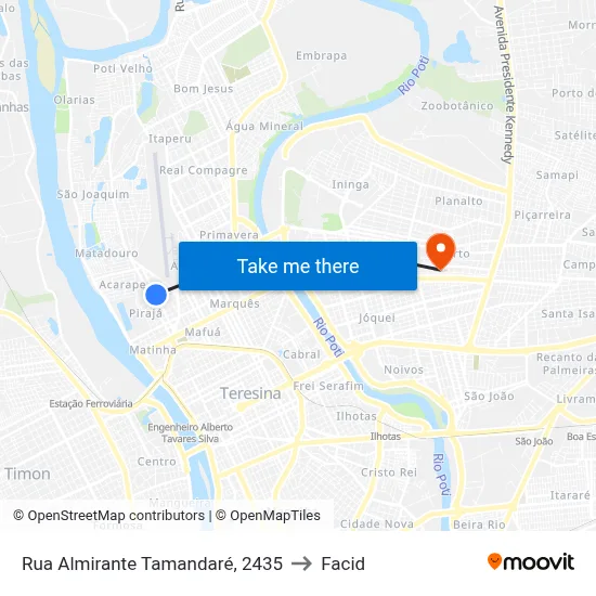 Rua Almirante Tamandaré, 2435 to Facid map