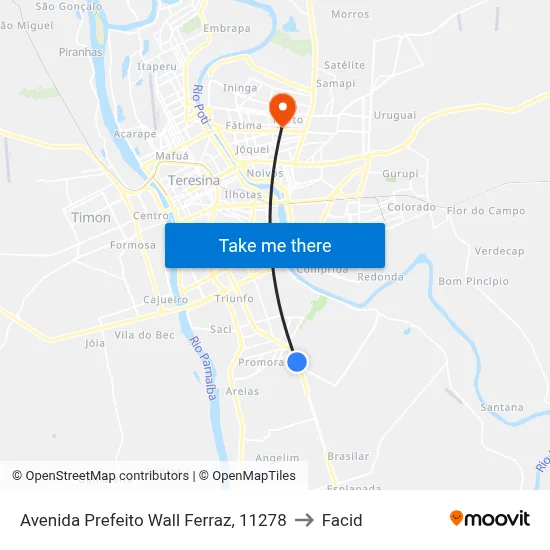 Avenida Prefeito Wall Ferraz, 11278 to Facid map