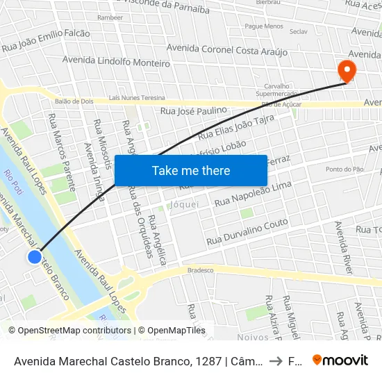 Avenida Marechal Castelo Branco, 1287 | Câmara Municipal De Teresina to Facid map