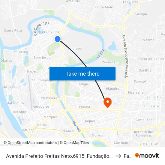 Avenida Prefeito Freitas Neto,6915| Fundação Francisca Trindade to Facid map
