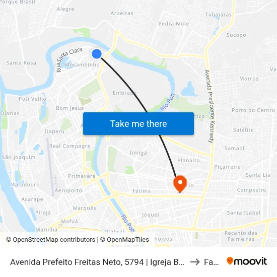 Avenida Prefeito Freitas Neto, 5794 | Igreja Bereana to Facid map