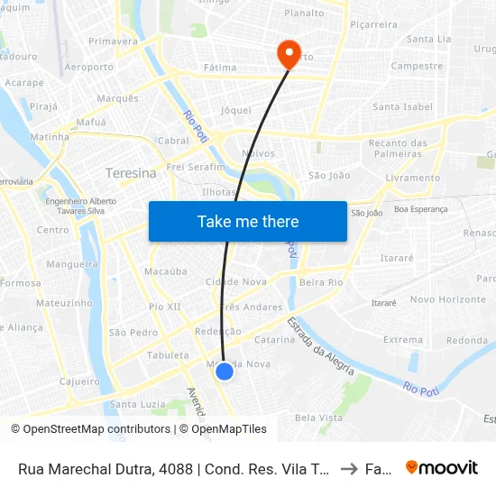 Rua Marechal Dutra, 4088 | Cond. Res. Vila Tropical to Facid map