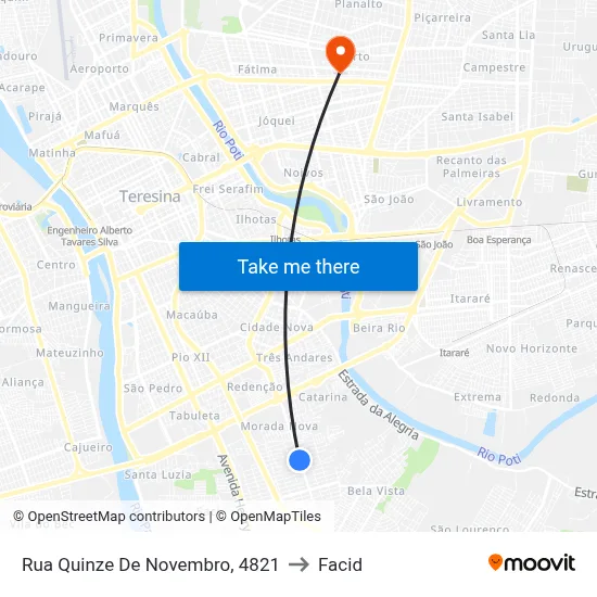 Rua Quinze De Novembro, 4821 to Facid map