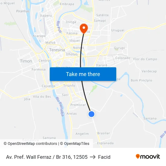 Av. Pref. Wall Ferraz / Br 316, 12505 to Facid map
