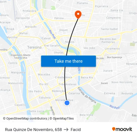 Rua Quinze De Novembro, 658 to Facid map