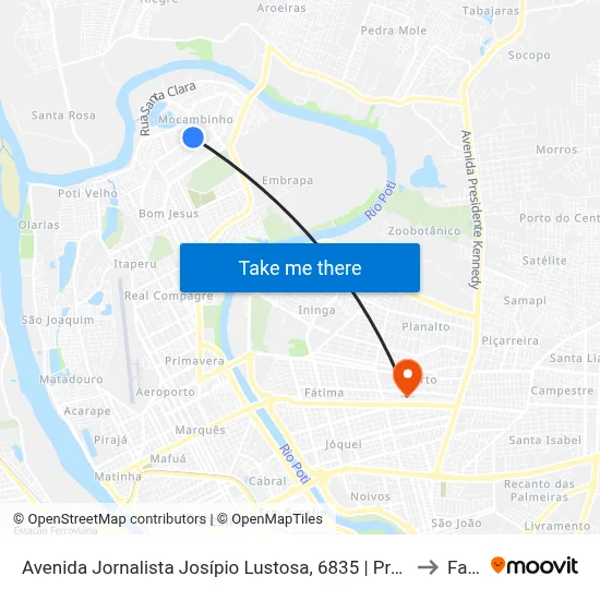 Avenida Jornalista Josípio Lustosa, 6835 | Praça Da Telemar to Facid map