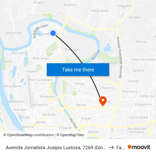 Avenida Jornalista Josipio Lustosa, 7269 |Ginásio Pato Preto to Facid map