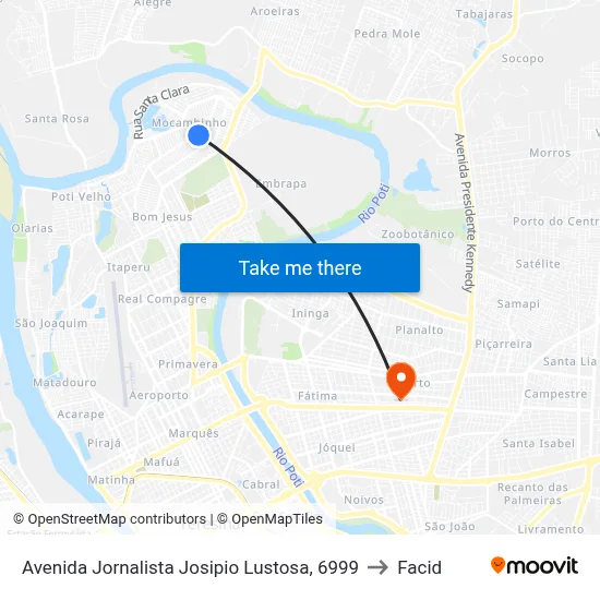 Avenida Jornalista Josipio Lustosa, 6999 to Facid map