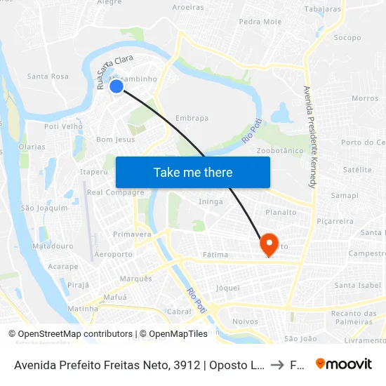 Avenida Prefeito Freitas Neto, 3912 | Oposto Lagoa Do Mocambinho to Facid map