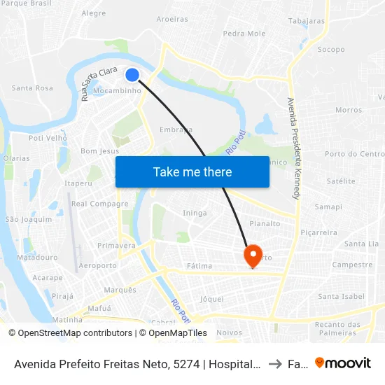 Avenida Prefeito Freitas Neto, 5274 | Hospital Do Mocambinho to Facid map
