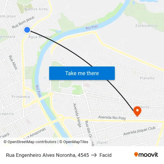 Rua Engenheiro Alves Noronha, 4545 to Facid map