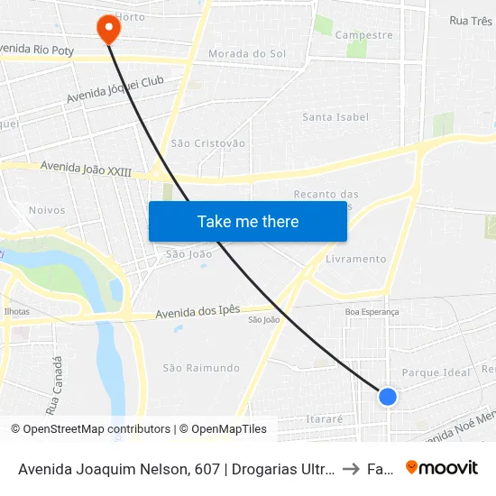 Avenida Joaquim Nelson, 607 | Drogarias Ultra Popular to Facid map