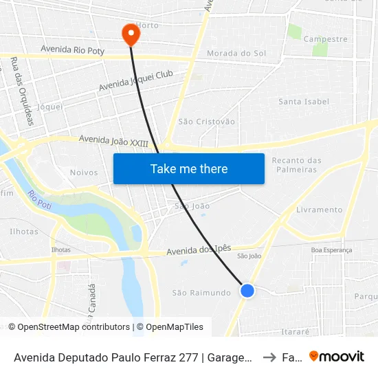 Avenida Deputado Paulo Ferraz 277 | Garagem São Cristóvão to Facid map
