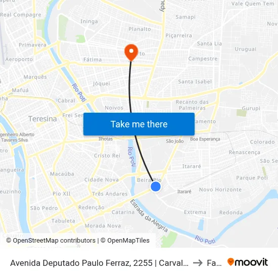 Avenida Deputado Paulo Ferraz, 2255 | Carvalho Mercadão to Facid map