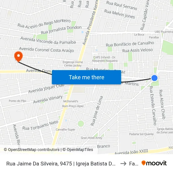 Rua Jaime Da Silveira, 9475 | Igreja Batista Da Morada Do Sol to Facid map