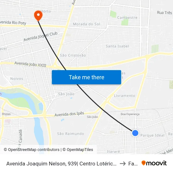 Avenida Joaquim Nelson, 939| Centro Lotérico Do Dirceu to Facid map