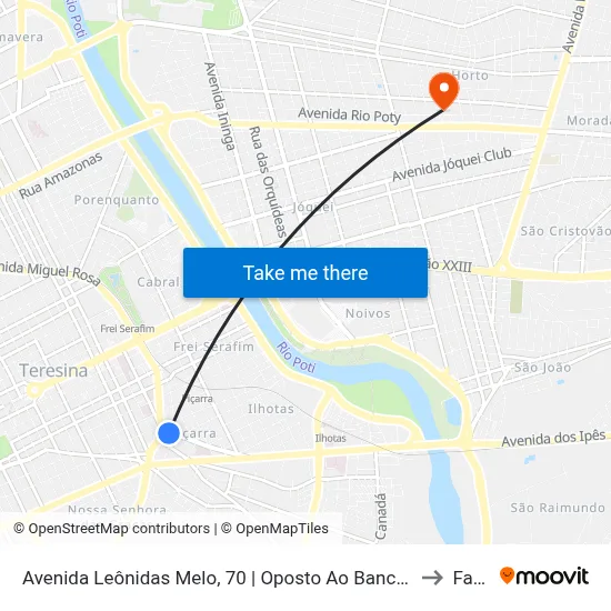 Avenida Leônidas Melo, 70 | Oposto Ao Banco Do Brasil to Facid map