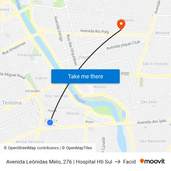 Avenida Leônidas Melo, 276 | Hospital Hti Sul to Facid map