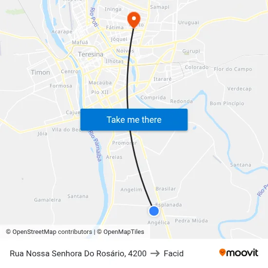 Rua Nossa Senhora Do Rosário, 4200 to Facid map