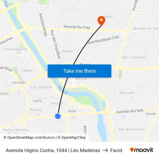 Avenida Higino Cunha, 1044 | Léo Madeiras to Facid map