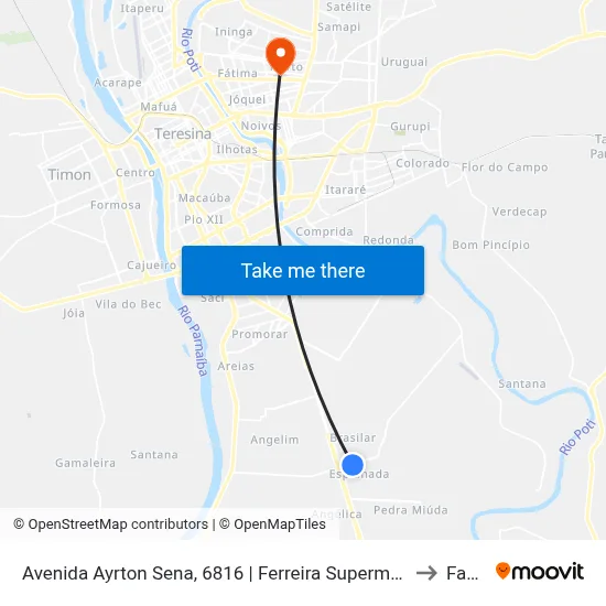 Avenida Ayrton Sena, 6816 | Ferreira Supermercado to Facid map