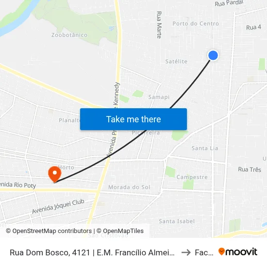 Rua Dom Bosco, 4121 | E.M. Francílio Almeida to Facid map
