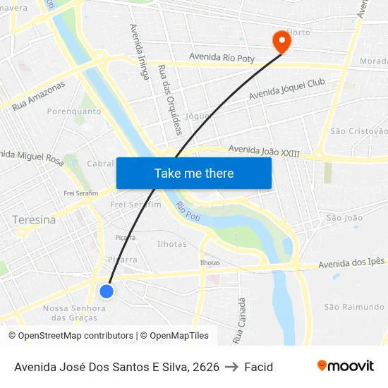 Avenida José Dos Santos E Silva, 2626 to Facid map