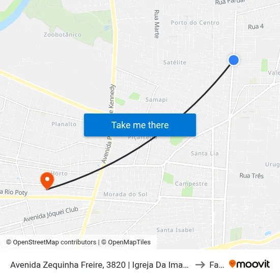 Avenida Zequinha Freire, 3820 | Igreja Da Imaculada Conceição to Facid map