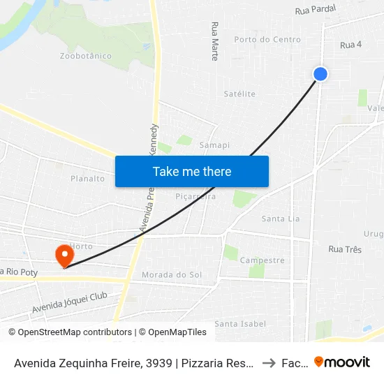 Avenida Zequinha Freire, 3939 | Pizzaria Resende to Facid map