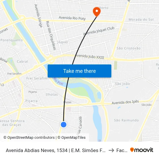 Avenida Abdias Neves, 1534 | E.M. Simões Filho to Facid map