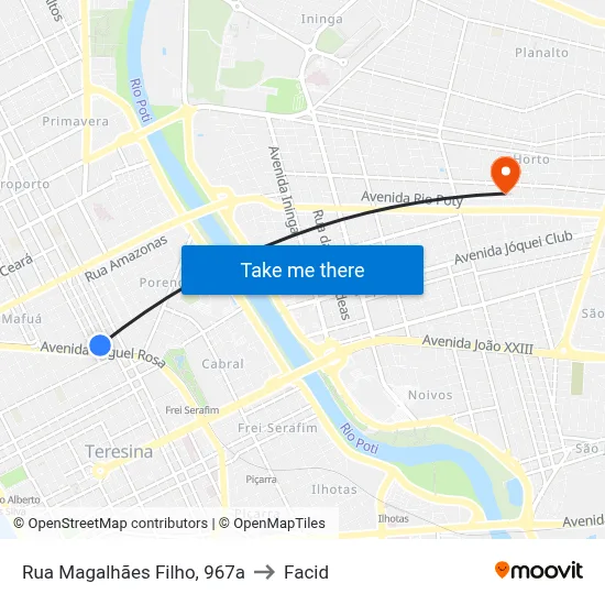 Rua Magalhães Filho, 967a to Facid map