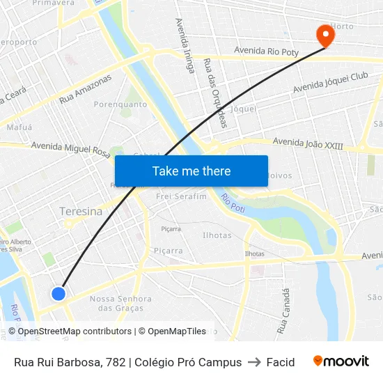 Rua Rui Barbosa, 782 | Colégio Pró Campus to Facid map