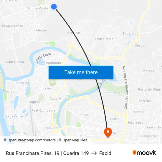 Rua Francinara Pires, 19 | Quadra 149 to Facid map